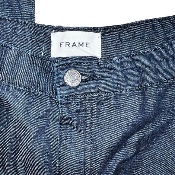 FRAME Oleat Wide Leg Denim Chino Pants Dark Rinse Wash Size 31 NWT - Picture 7 of 13